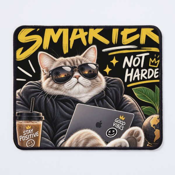 Item preview, Work Smarter Not Harder Cat designed and sold by MoodPopLab.