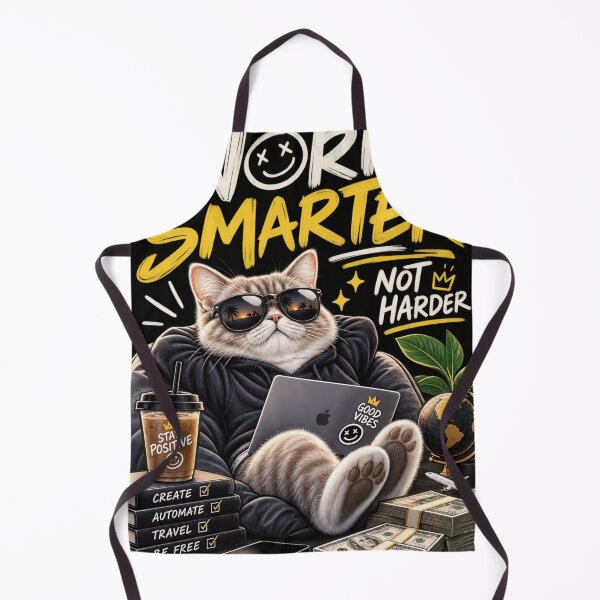 Item preview, Work Smarter Not Harder Cat designed and sold by MoodPopLab.