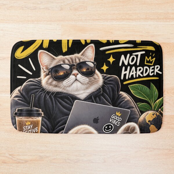 Item preview, Work Smarter Not Harder Cat designed and sold by MoodPopLab.