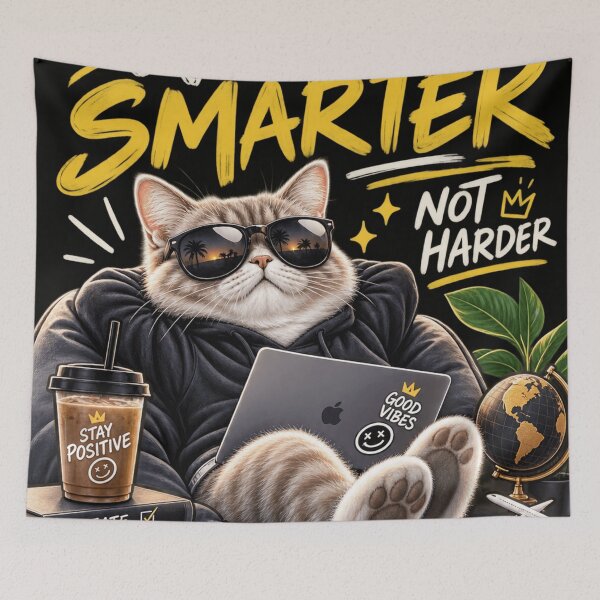 Item preview, Work Smarter Not Harder Cat designed and sold by MoodPopLab.
