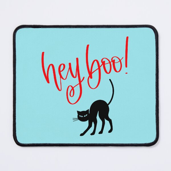 Item preview, Hey Boo Halloween Black Cat Print (Orange) designed and sold by ToluaPrints.