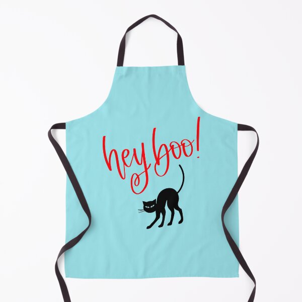 Item preview, Hey Boo Halloween Black Cat Print (Orange) designed and sold by ToluaPrints.