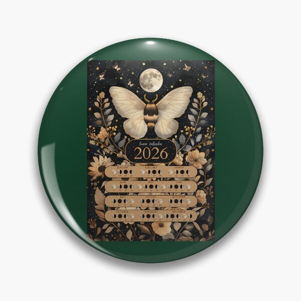 Item preview, Lunar Calendar 2026 Moth Boho Style 704 designed and sold by FunkyBirdPrints.