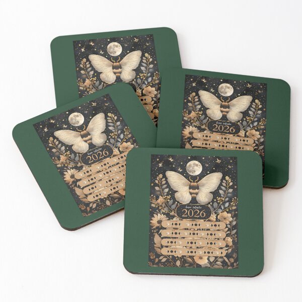 Item preview, Lunar Calendar 2026 Moth Boho Style 704 designed and sold by FunkyBirdPrints.