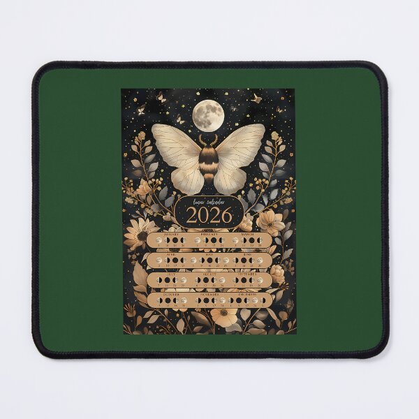Item preview, Lunar Calendar 2026 Moth Boho Style 704 designed and sold by FunkyBirdPrints.