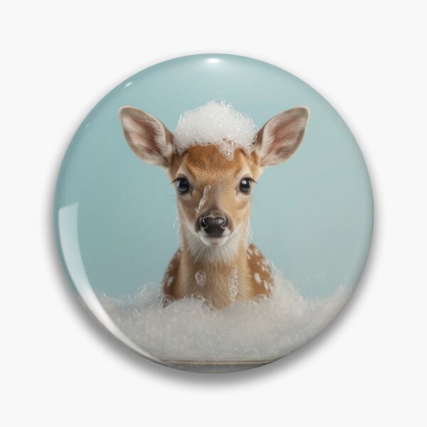 Item preview, Baby Deer Bubble Bath Cute Nursery Bathroom Wall Art designed and sold by LazyOwlStore.
