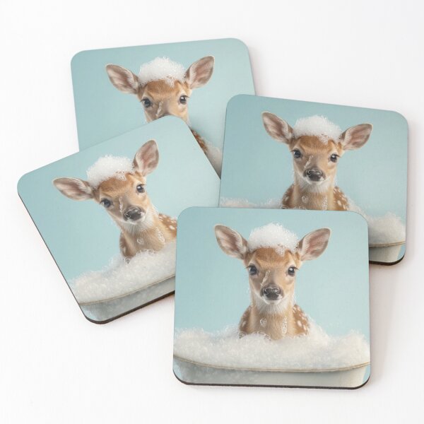 Item preview, Baby Deer Bubble Bath Cute Nursery Bathroom Wall Art designed and sold by LazyOwlStore.
