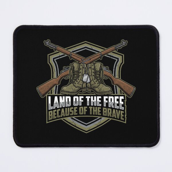 Item preview, Land Of The Free Because Of The Brave Military Boots Rifles designed and sold by TeNovaStudio ⭐⭐⭐⭐⭐.