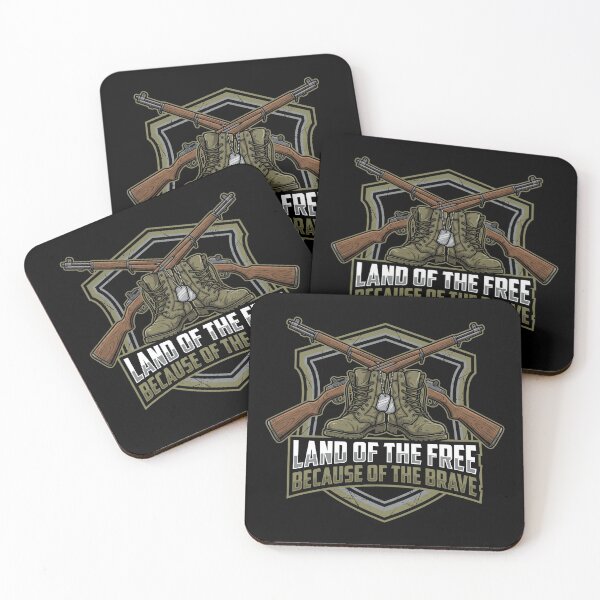 Item preview, Land Of The Free Because Of The Brave Military Boots Rifles designed and sold by TeNovaStudio ⭐⭐⭐⭐⭐.