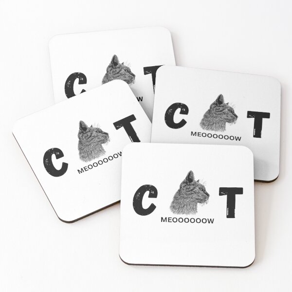 Item preview, Cute Cat Meow Typography – Funny Black and White Cat Lover Design designed and sold by Medya-Tivation.