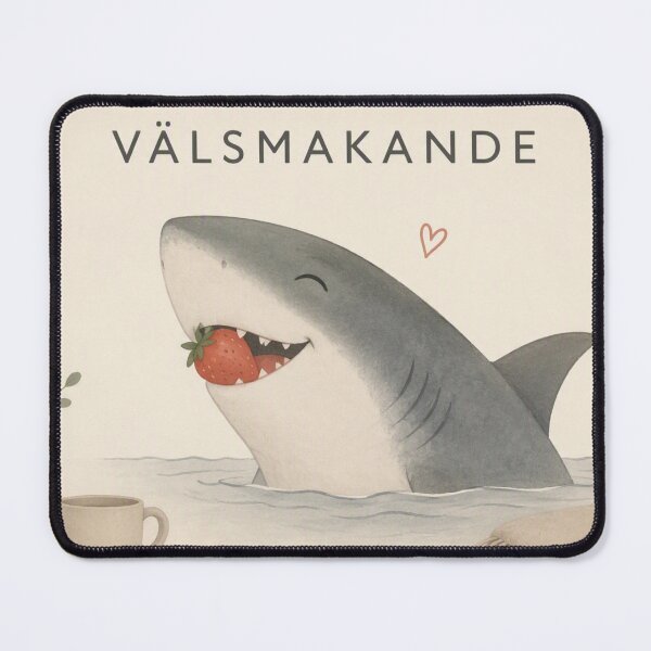Item preview, Hygge Shark & Strawberry "DELICIOUS" designed and sold by NickWhittleArt.