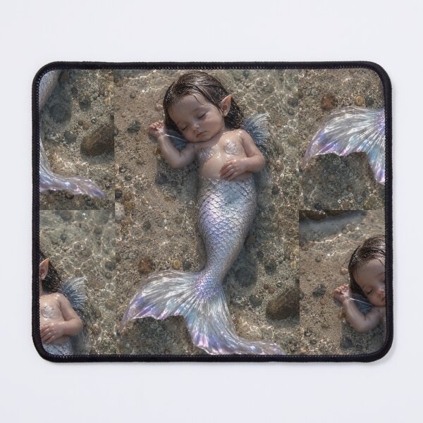 Item preview, Sleeping Baby Mermaid – Magical Ocean Fantasy Underwater Art designed and sold by Bhaskar Digital Art.