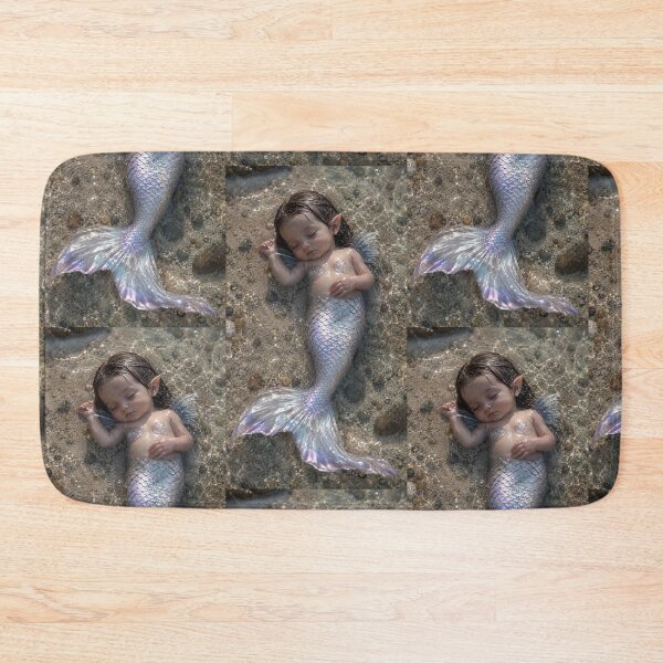 Item preview, Sleeping Baby Mermaid – Magical Ocean Fantasy Underwater Art designed and sold by Bhaskar Digital Art.