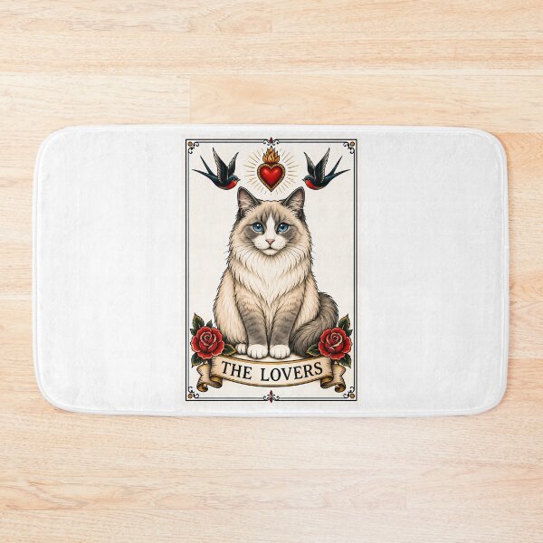 Item preview, The Lovers Tarot Cat Ragdoll Card designed and sold by Old's Cool Cat Studio.