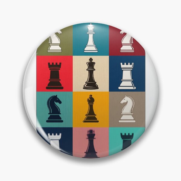 Item preview, Retro Mod Pop Art Chess Grid: A Colorful Collection of Pieces designed and sold by Shopeon Designs.