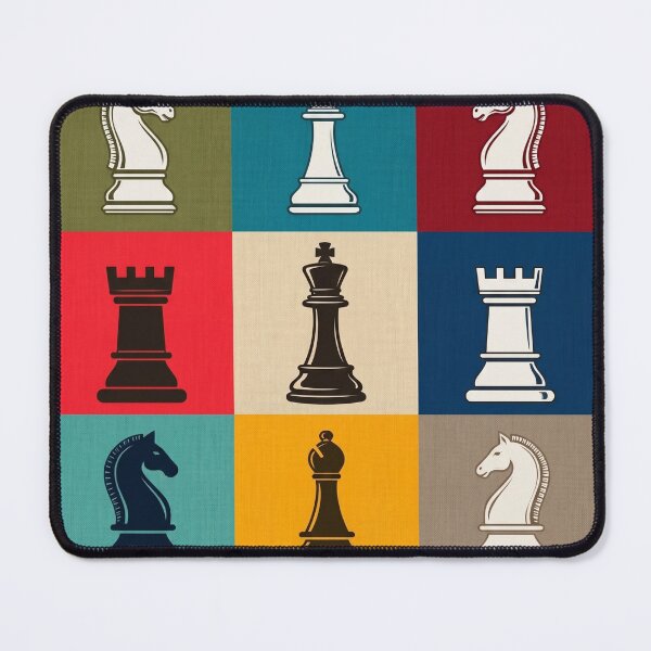 Item preview, Retro Mod Pop Art Chess Grid: A Colorful Collection of Pieces designed and sold by Shopeon Designs.