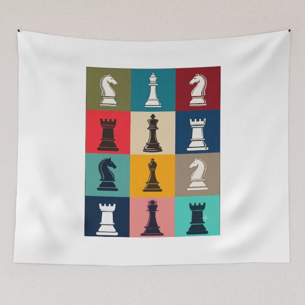 Item preview, Retro Mod Pop Art Chess Grid: A Colorful Collection of Pieces designed and sold by Shopeon Designs.