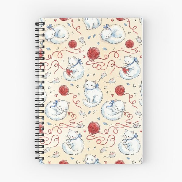 Item preview, Fluffy Cats & Yarn & Mice Seamless Pattern designed and sold by StickVerse by Owais.
