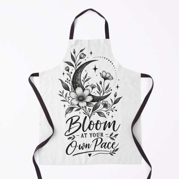 Item preview, Bloom at Your Own Pace – Floral Moon Quote designed and sold by Origamoart.