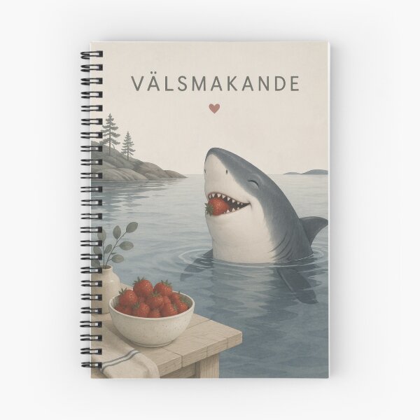 Item preview, Hygge Shark & Strawberry "DELICIOUS" #2 Portrait designed and sold by NickWhittleArt.