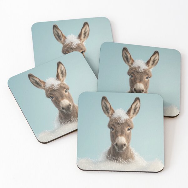 Item preview, Baby Donkey Bubble Bath Cute Nursery Bathroom Wall Art designed and sold by LazyOwlStore.