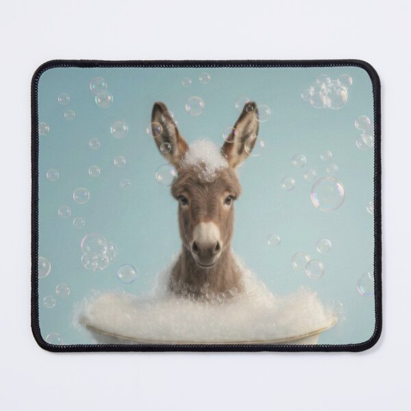Item preview, Baby Donkey Bubble Bath Cute Nursery Bathroom Wall Art designed and sold by LazyOwlStore.