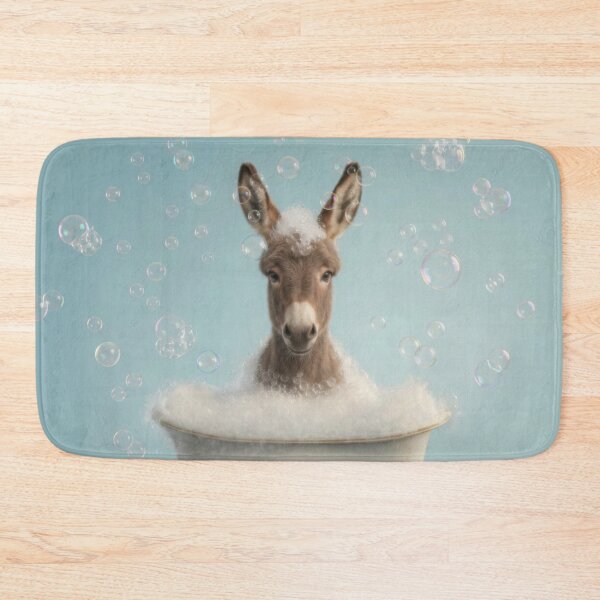 Item preview, Baby Donkey Bubble Bath Cute Nursery Bathroom Wall Art designed and sold by LazyOwlStore.
