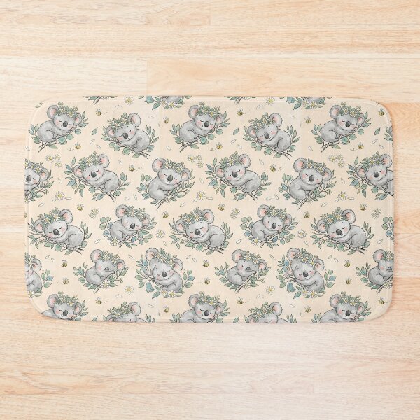 Item preview, Koala Cubs & Daisies & Bees Seamless Pattern designed and sold by StickVerse by Owais.