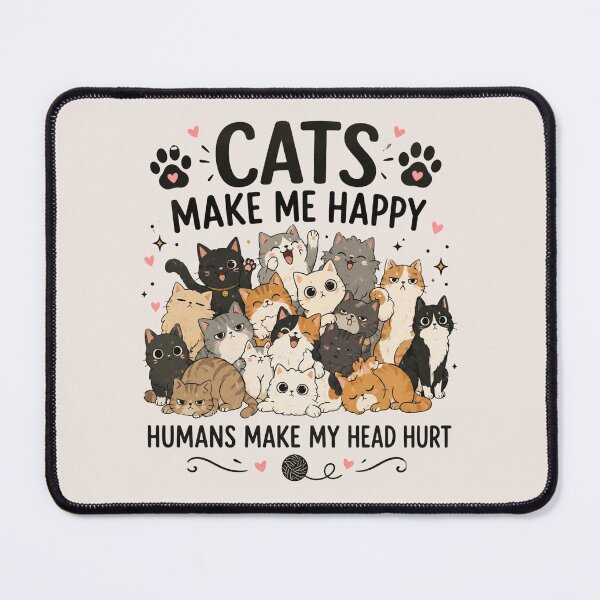 Item preview, Cats Make Me Happy Funny Cat Lover, Cute Cat Mom Gift for Cat Lovers designed and sold by Quiajia.