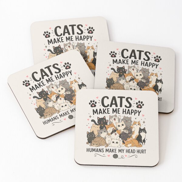 Item preview, Cats Make Me Happy Funny Cat Lover, Cute Cat Mom Gift for Cat Lovers designed and sold by Quiajia.