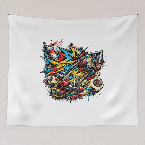 Item preview, Urban Skateboard Spray Can Graffiti Street Art designed and sold by shemodas.