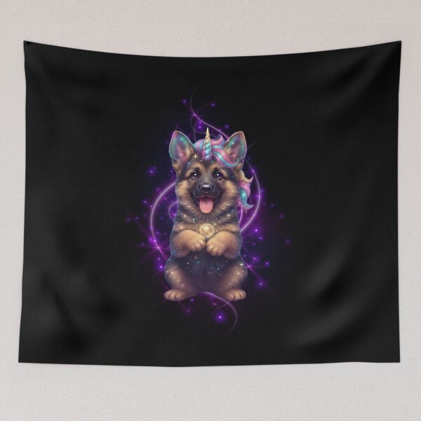 Item preview, ​Cute Magical Unicorn German Shepherd Puppy designed and sold by SilentFlower.