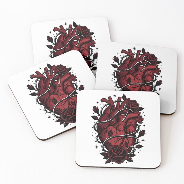 Item preview, Anatomical Heart with Thorns and Red Roses designed and sold by GTFullShop.