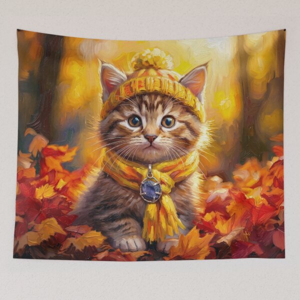 Item preview, Cute Cottagecore Autumn Orange Tabby Kitten with Gemstone Illustration designed and sold by Englandbear.