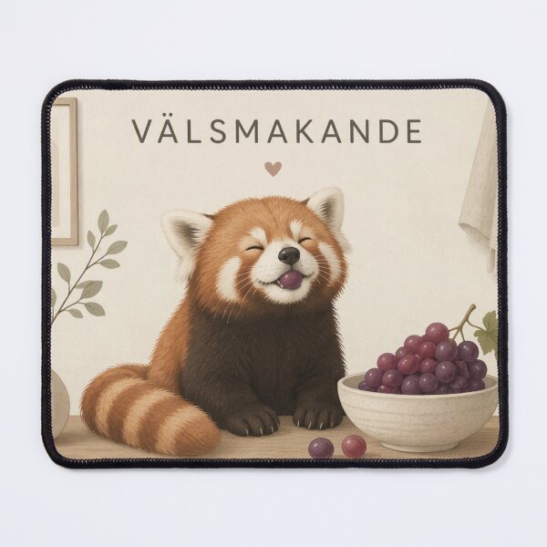 Item preview, Hygge Red Panda & Grapes "DELICIOUS" designed and sold by NickWhittleArt.