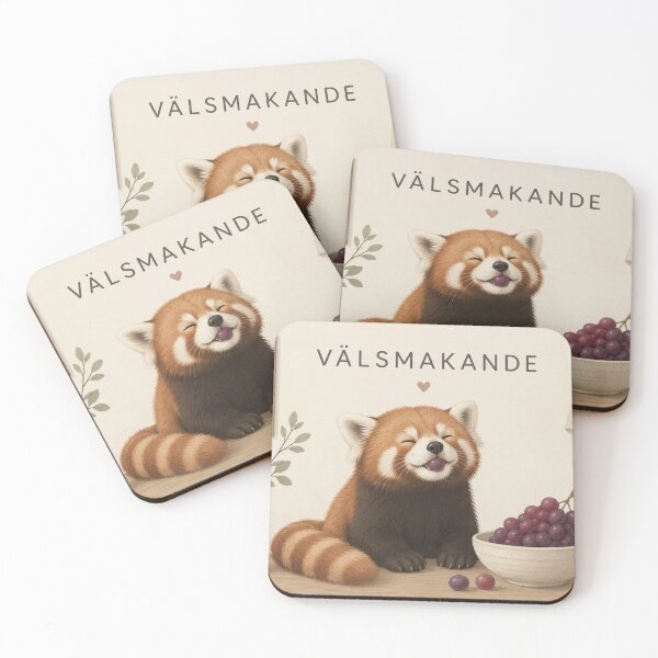 Item preview, Hygge Red Panda & Grapes "DELICIOUS" designed and sold by NickWhittleArt.
