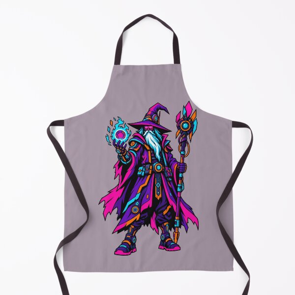 Item preview, Neon Technomancer – Cyber Wizard Mage with Tech Staff and Orb designed and sold by KungPowUnicorn.