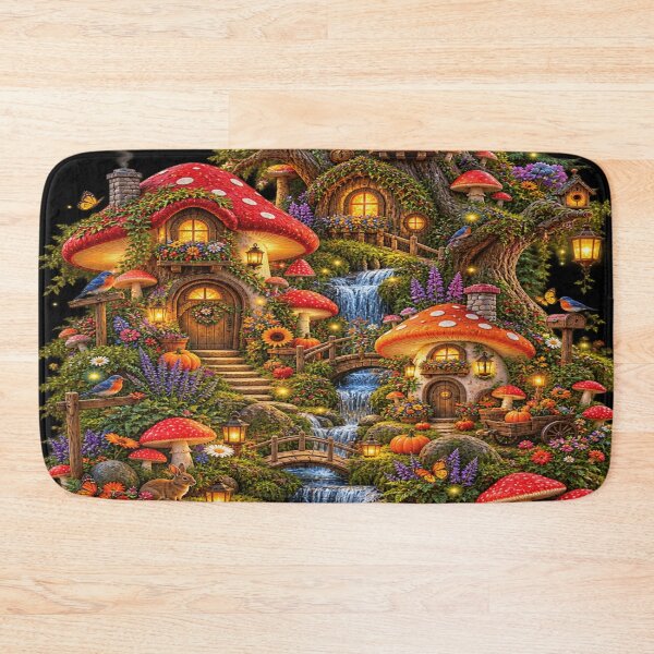 Item preview, Enchanted Mushroom Village Waterfall designed and sold by ASWIN STUDIO.