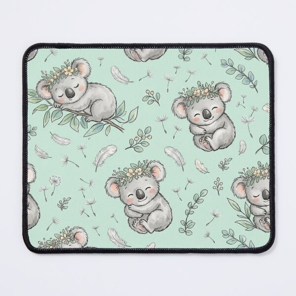 Item preview, Koala Cubs & Feathers & Dandelions Seamless Pattern designed and sold by StickVerse by Owais.