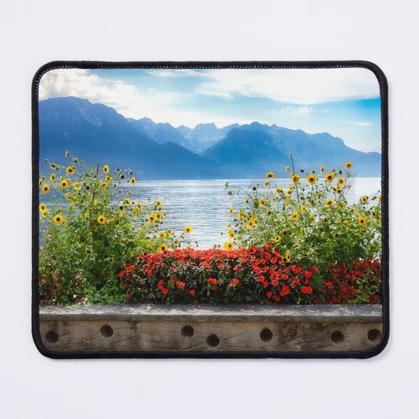 Item preview, Flowers at Lake Geneva - Montreux, Switzerland designed and sold by Kathy Weaver.