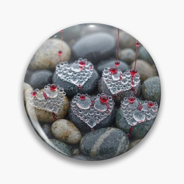Item preview, Abstract Water Droplet Hearts with Red Crimson Drips on Stones designed and sold by Breezes-of-Ida.