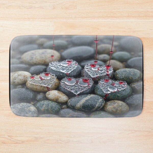 Item preview, Abstract Water Droplet Hearts with Red Crimson Drips on Stones designed and sold by Breezes-of-Ida.