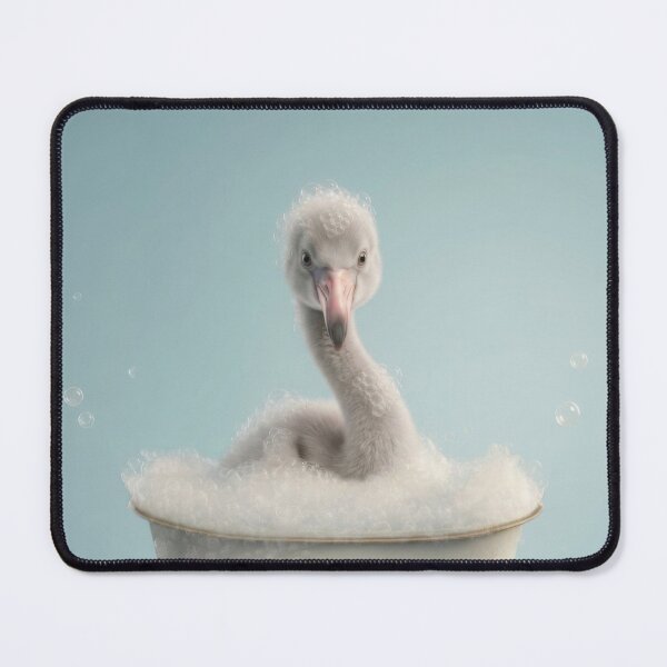 Item preview, Baby Flamingo Bubble Bath Cute Nursery Bathroom Wall Art designed and sold by LazyOwlStore.