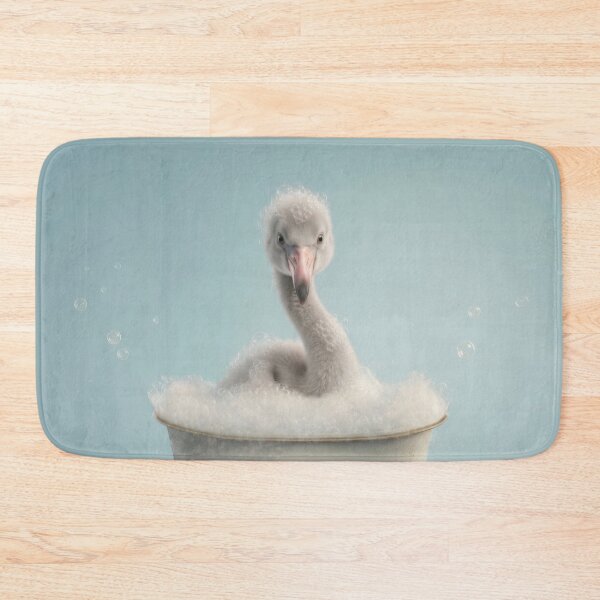 Item preview, Baby Flamingo Bubble Bath Cute Nursery Bathroom Wall Art designed and sold by LazyOwlStore.