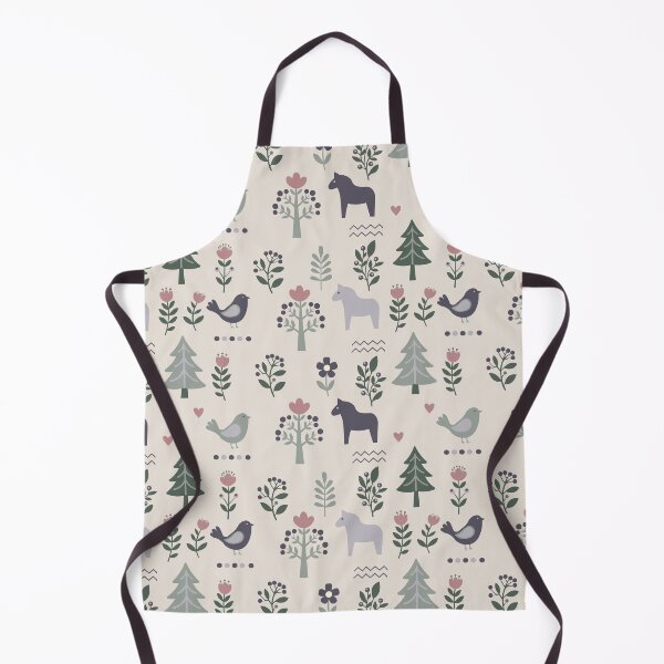 Item preview, Scandinavian Folk Art Seamless Pattern with Birds and Dala Horse designed and sold by ElenMart.