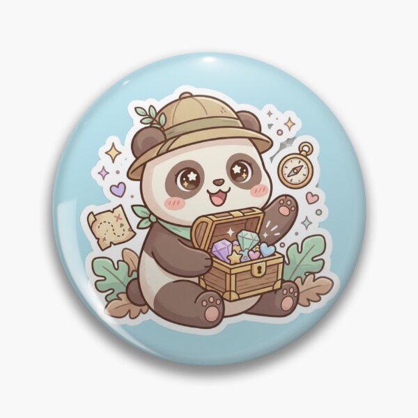 Item preview, Kawaii Panda Tiny Treasure Hunter Cute Adventure designed and sold by Tinydoodlenest .