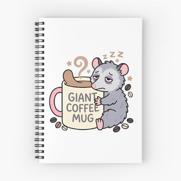 Item preview, Sleepy Opossum Leaning on Giant Coffee Mug designed and sold by GTFullShop.