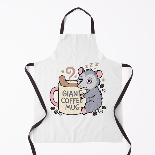 Item preview, Sleepy Opossum Leaning on Giant Coffee Mug designed and sold by GTFullShop.