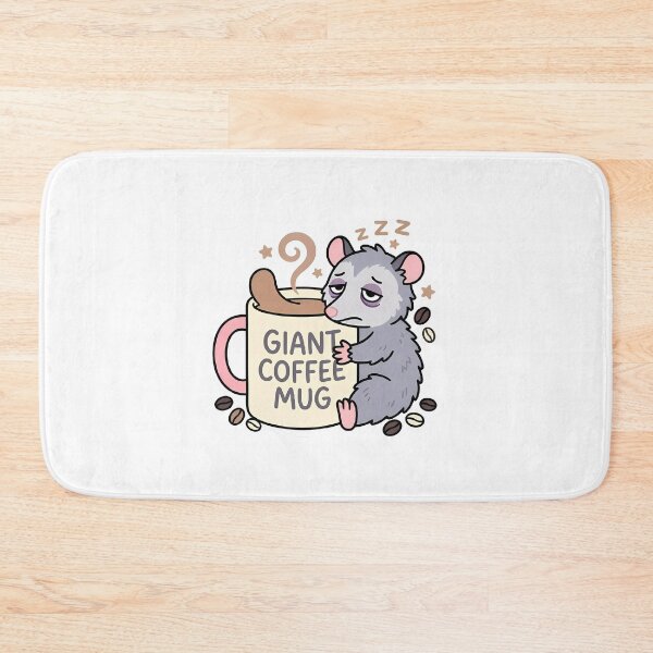 Item preview, Sleepy Opossum Leaning on Giant Coffee Mug designed and sold by GTFullShop.