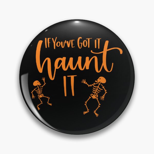Item preview, If You've Got It Haunt It Halloween Skeleton Print (Orange) designed and sold by ToluaPrints.